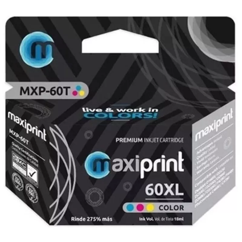 Cartucho Maxiprint 60XL 13ml tricolor