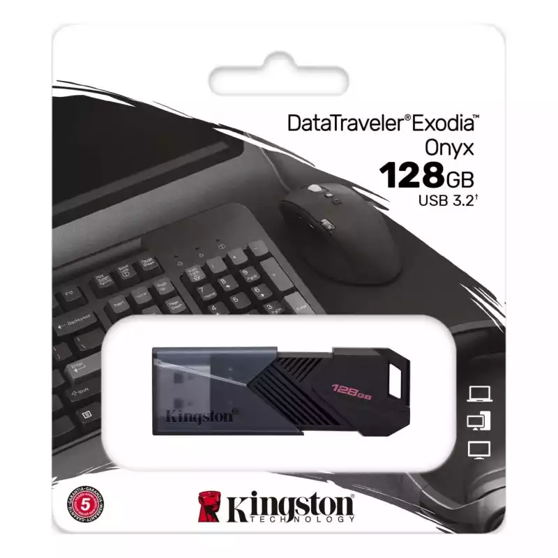 MEMORY USB 128GB KINGSTON DATATRAVELER EXODIA ONIX (DTXON/128GB)
